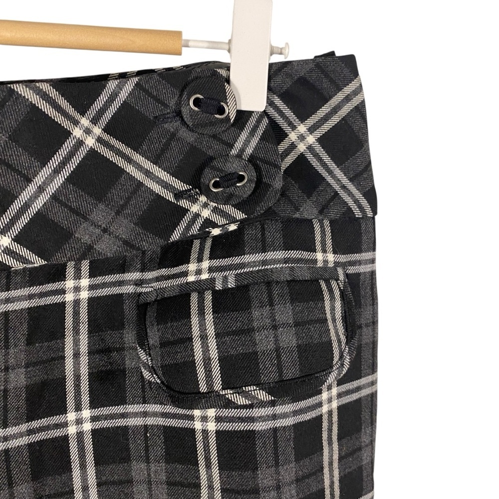 Taikonhu for Anthropology Plaid Women's Wide leg Pants Black /White Fully lined - Picture 4 of 9